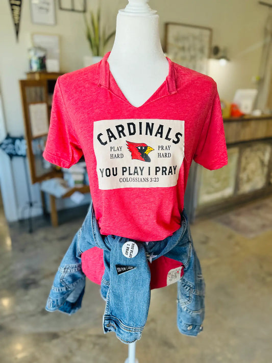 You Play I Pray Gameday Patch V-Neck Tee