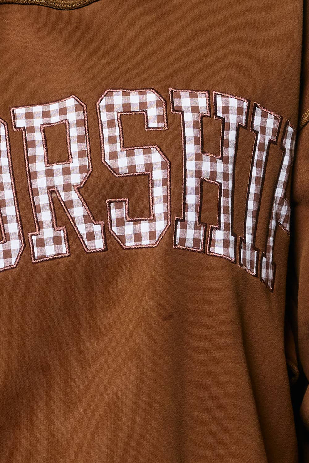Gingham "WORSHIP" Mock Neck Sweatshirt
