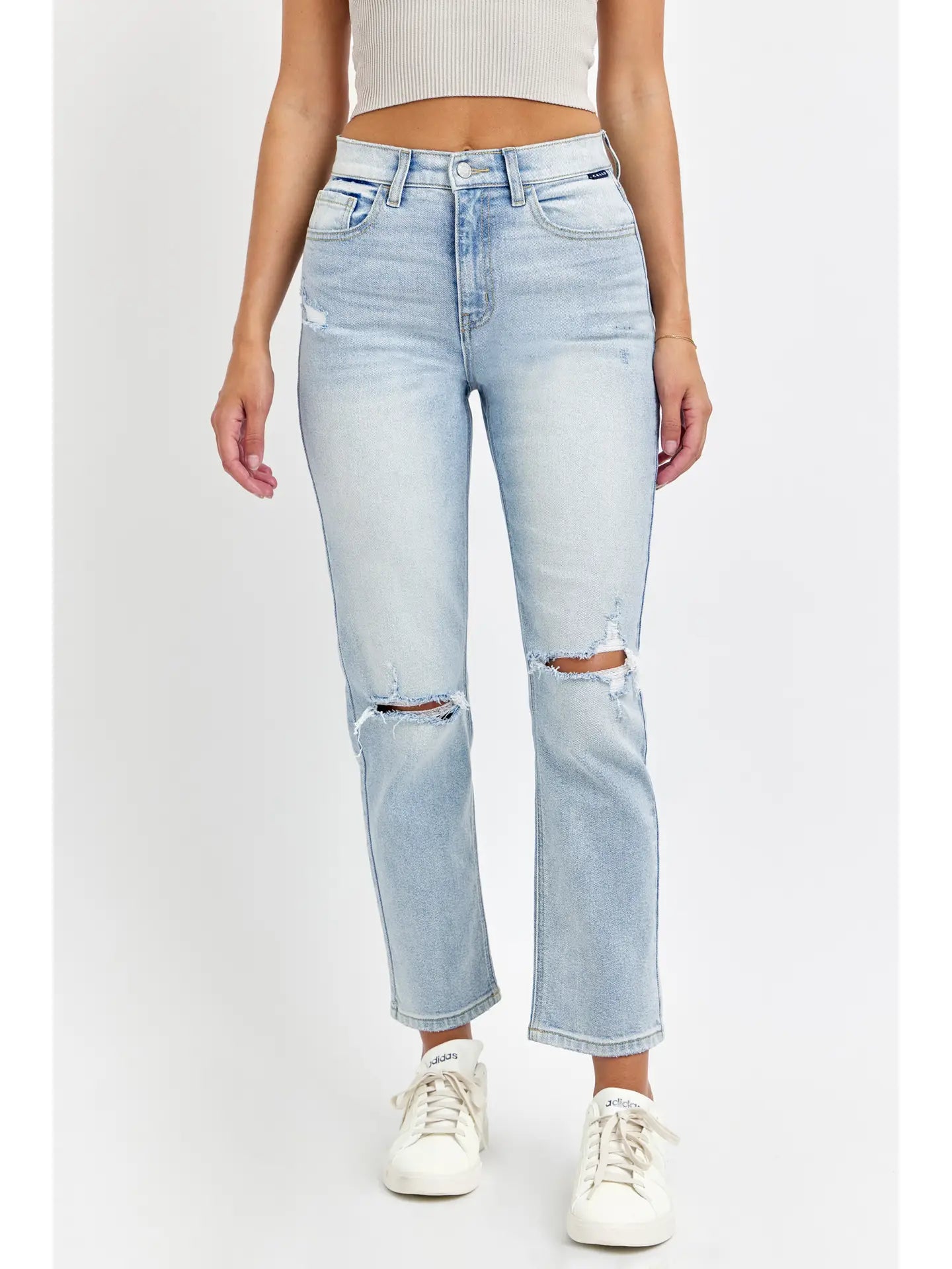 Cello High Rise Straight Light Wash Jeans