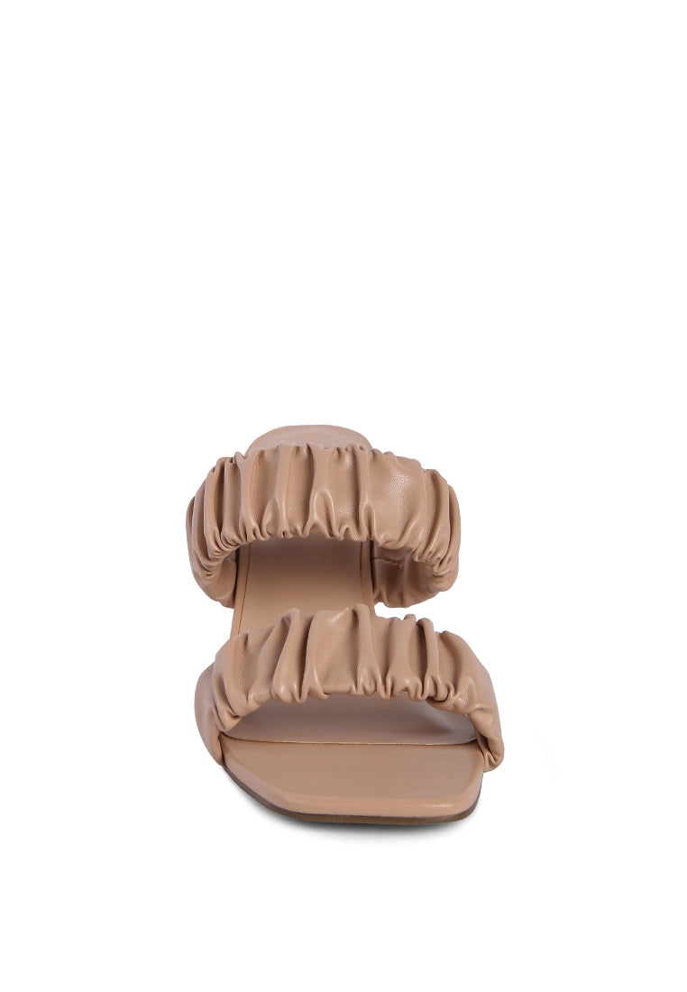 Double Scrunch Strap Heeled Sandal