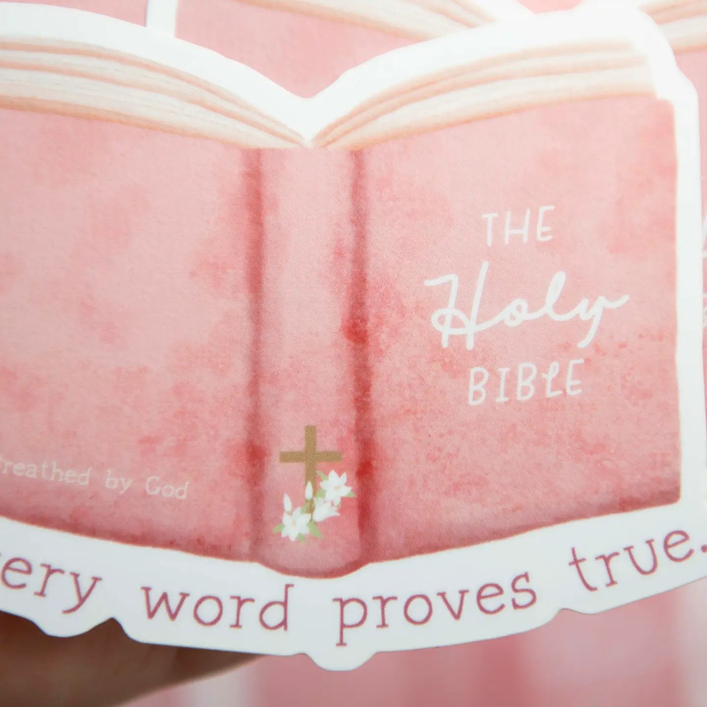 Pink Holy Bible Sticker