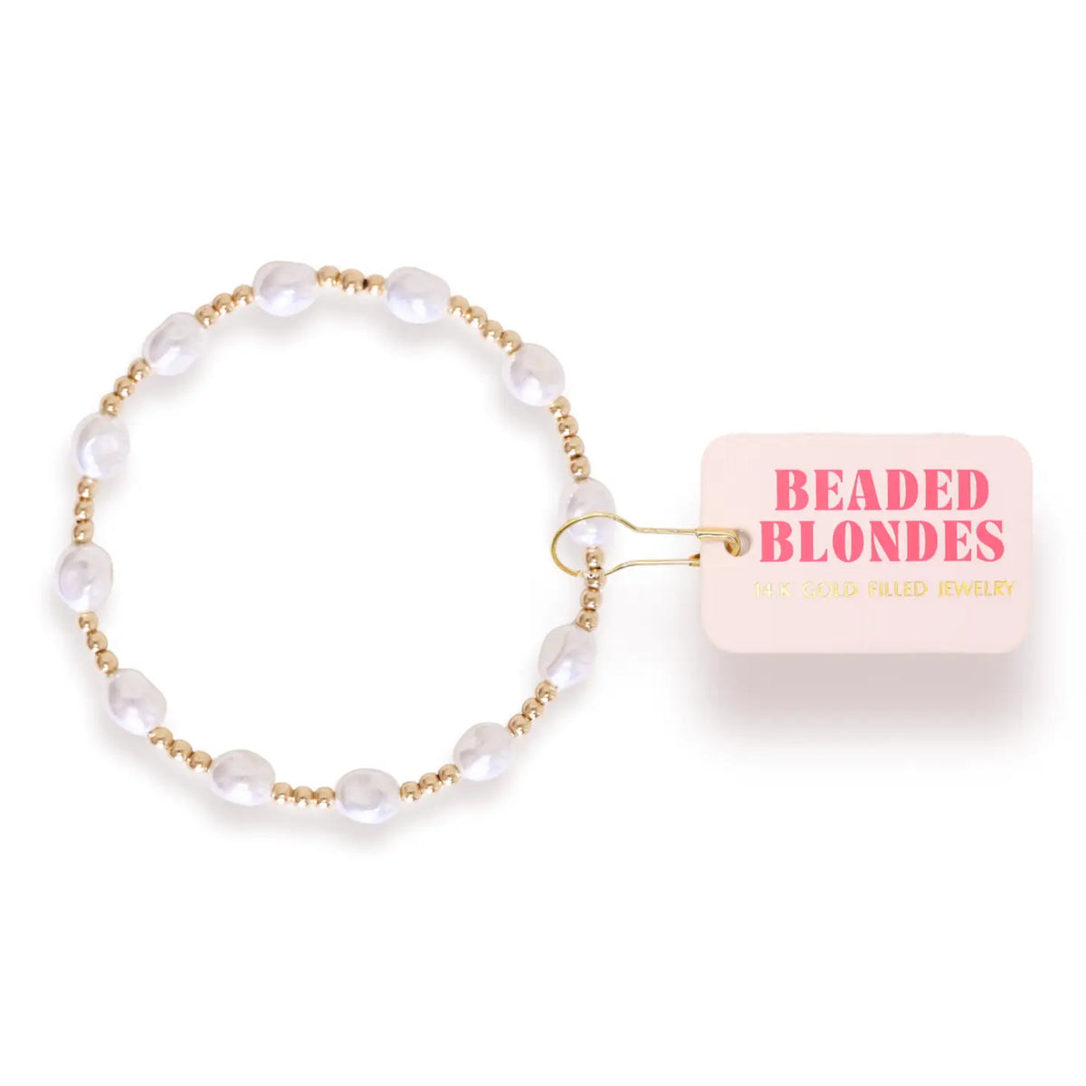 Beaded Blondes Bri Pearl Bracelet in Gold