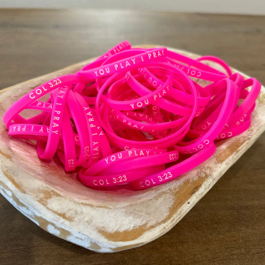 You Play I Pray Pink Out Spirit Bracelet