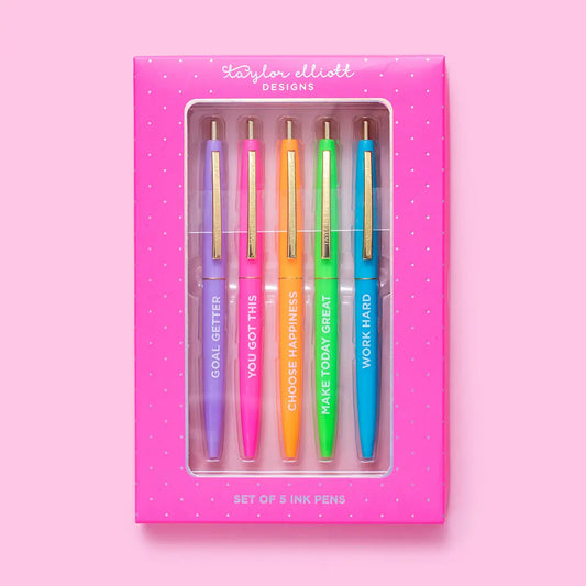 5 Piece Motivational Pen Set