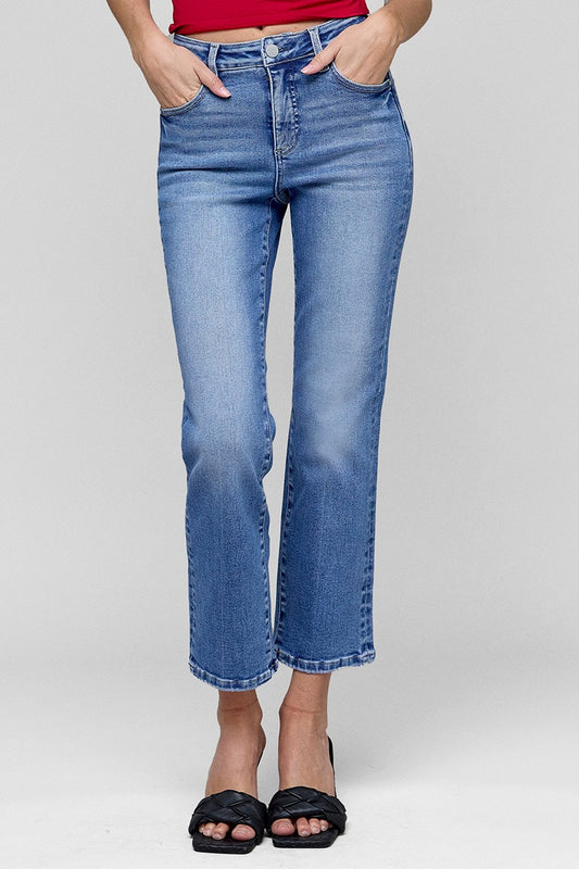 Risen-Tummy Control Straight Jeans