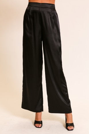 Wide Leg Satin Pants