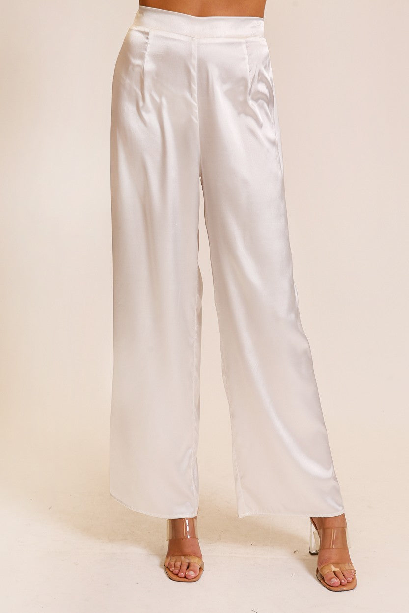 Wide Leg Satin Pants