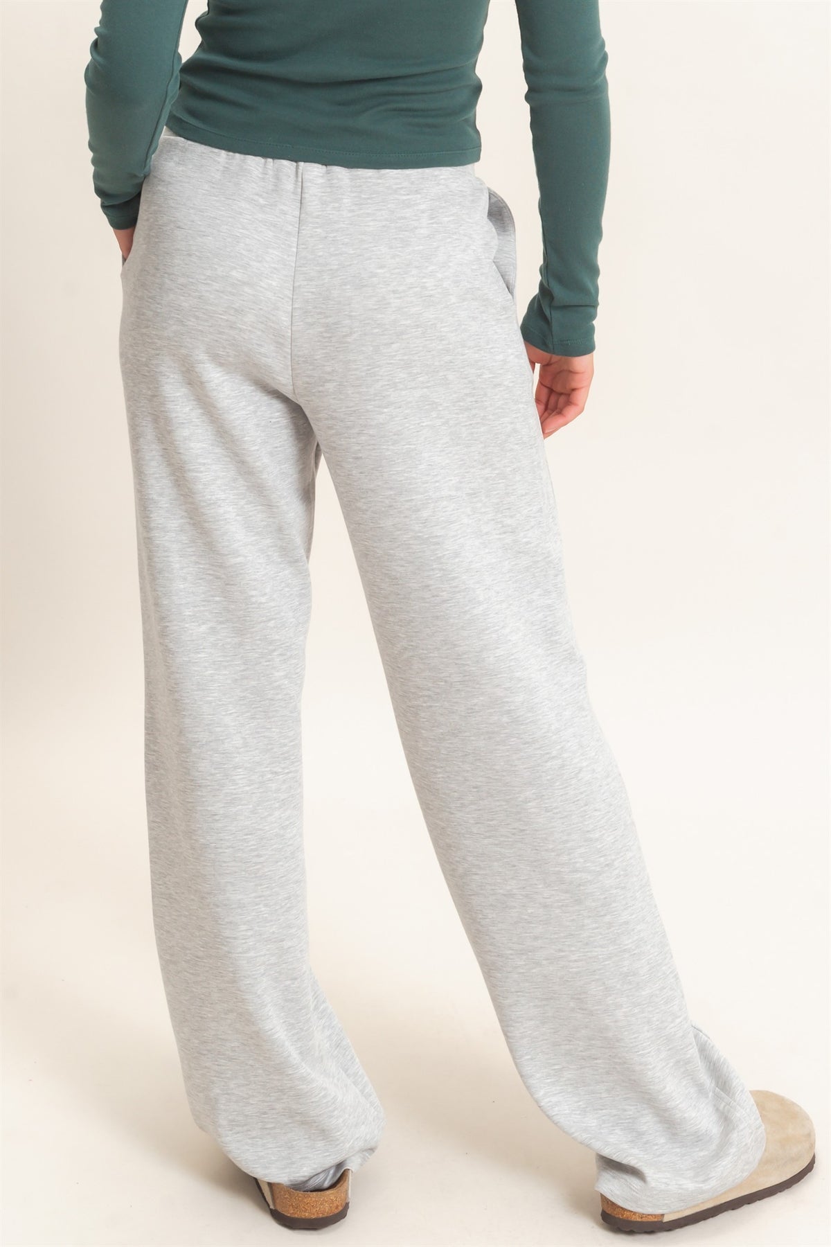 Elastic Waist Straight Leg Pants