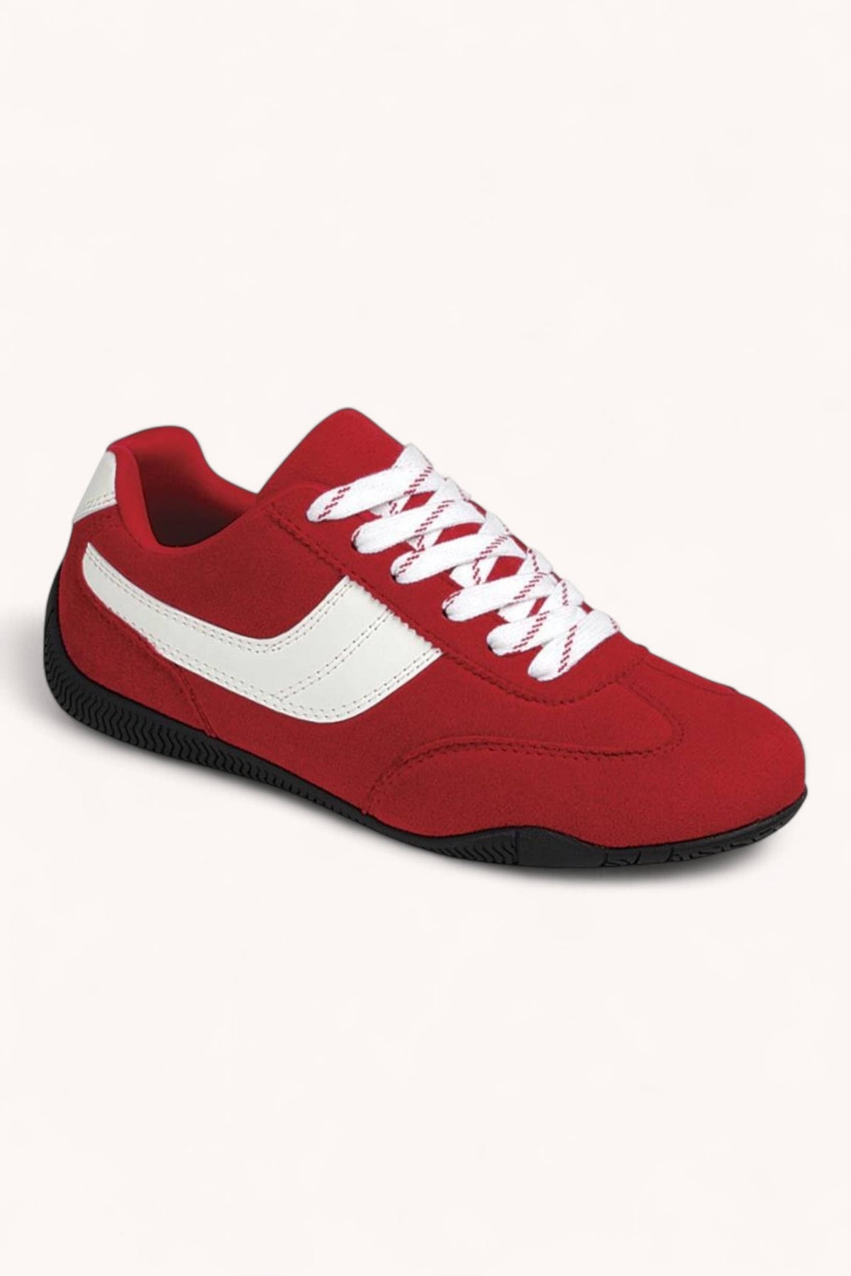 Estella Red Retro Lace Up Sneaker