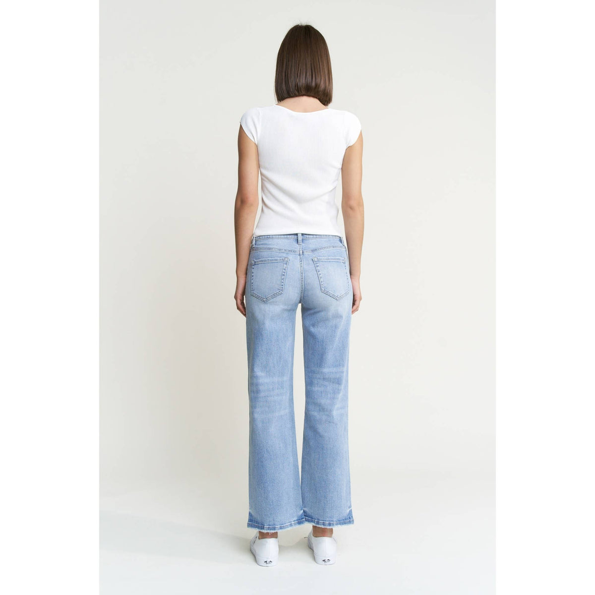 Mica Mid Rise Loose Fit Straight Ankle Jean