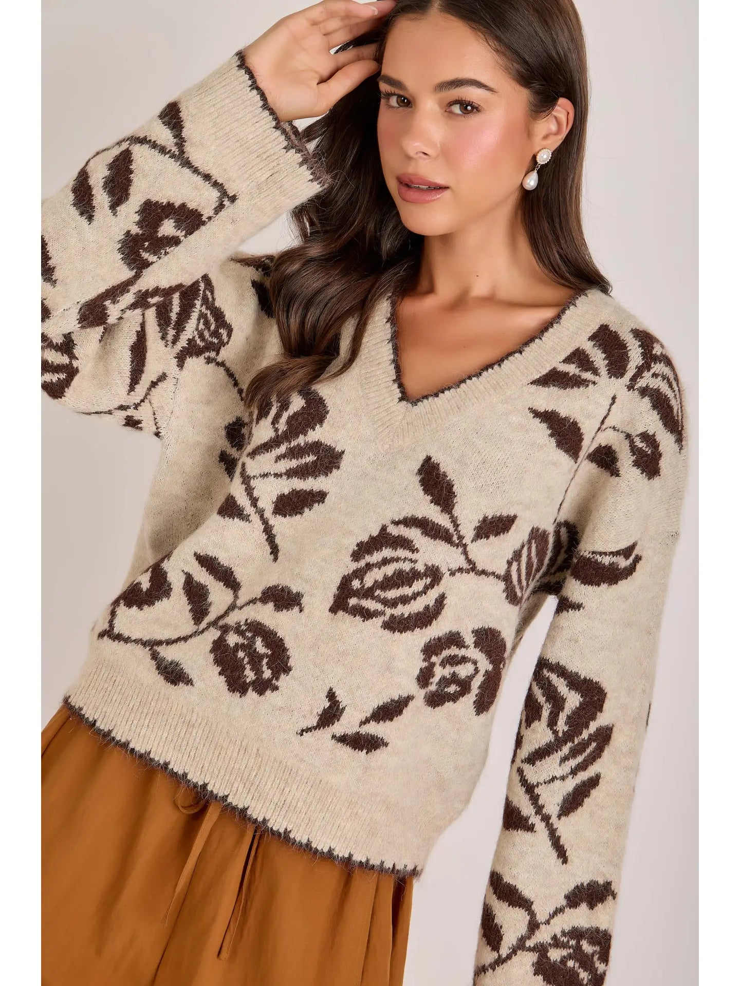 Floral Botanical Pattern Sweater