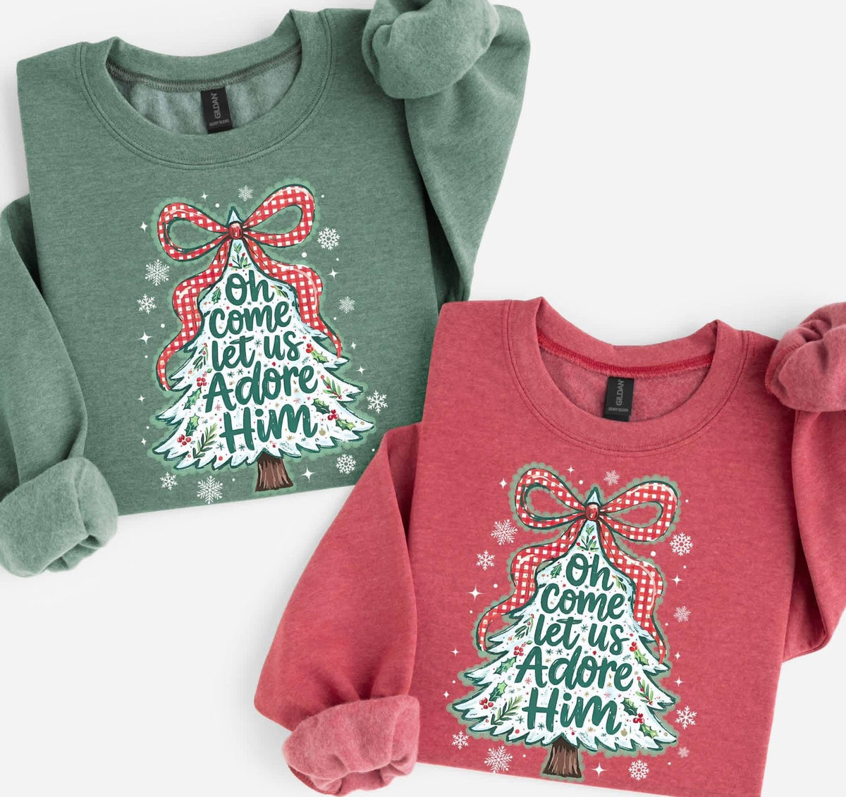 Oh Come Let Us Adore Him - On Watermelon Tee