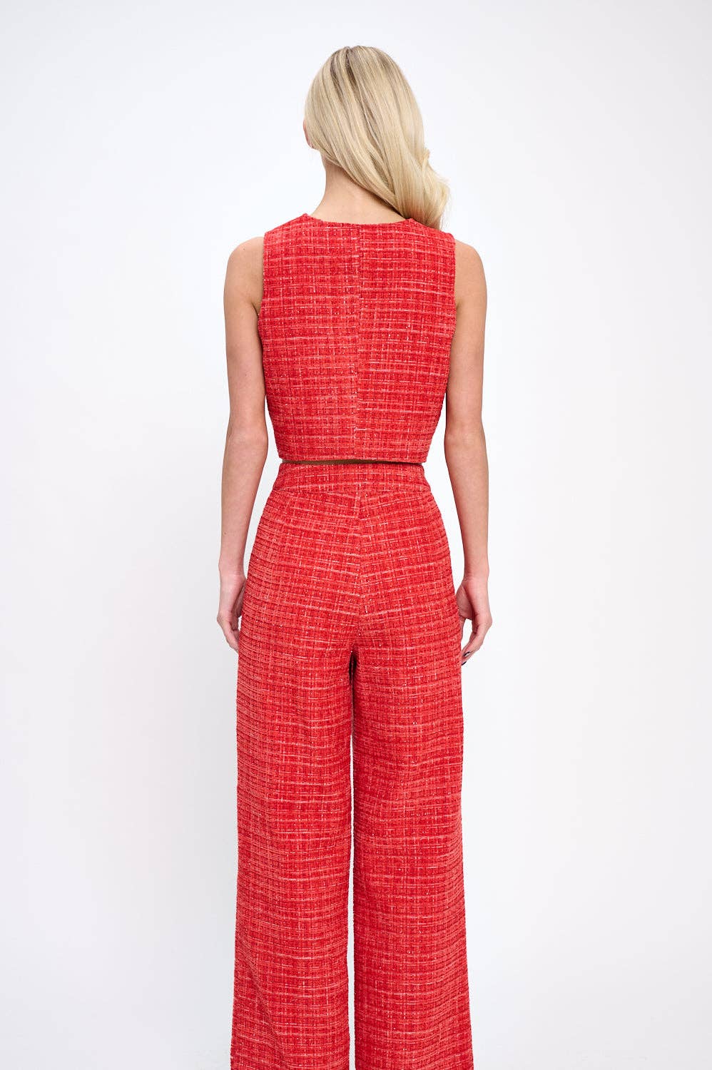 Red Tweed Vest & Trouser Set
