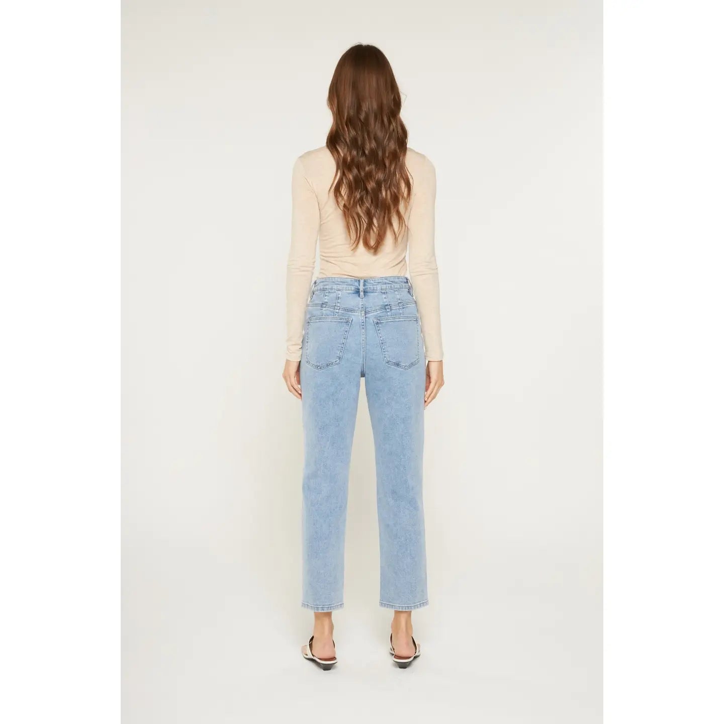 Mica Super High Rise Distressed Mom Jean
