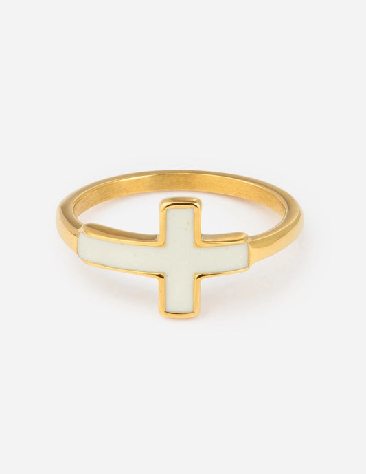 White cross Ring