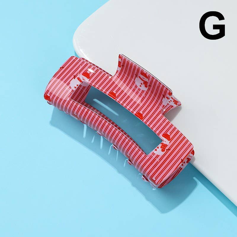 Holiday & Christmas Tree Stripe Hair Claw Clips | 4 Options