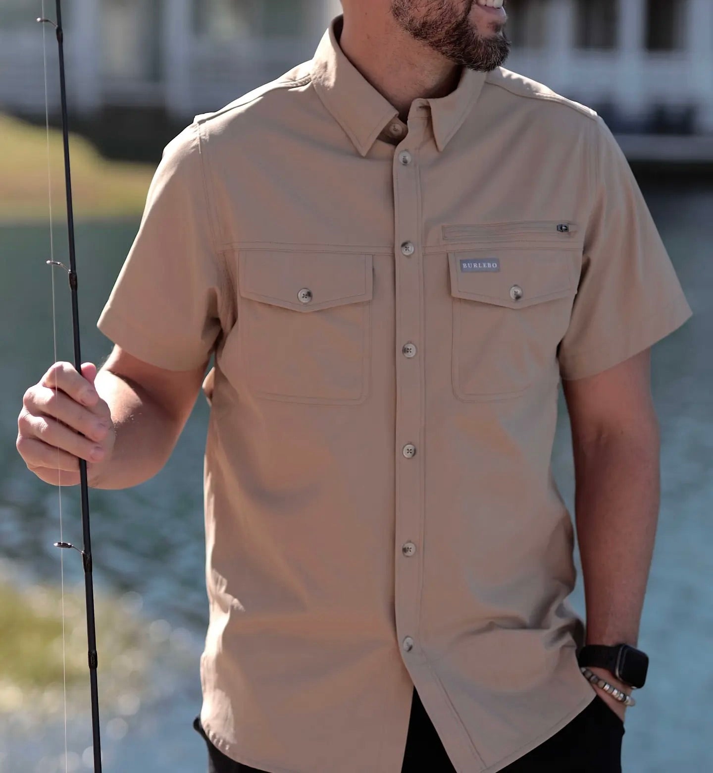 Burlebo Performance Fishing Shirt - Cobblestone