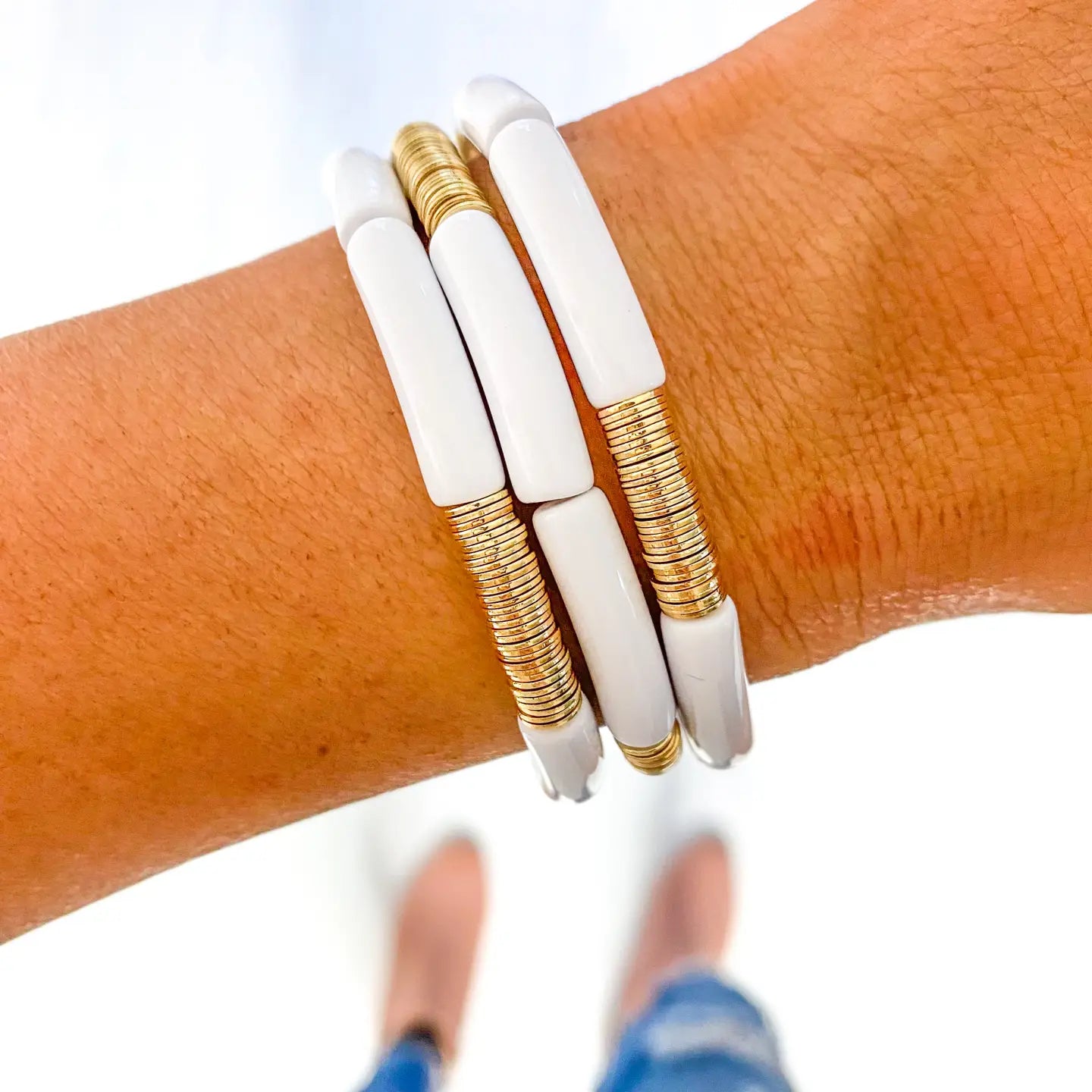 Tube Bead Stretch Bracelet