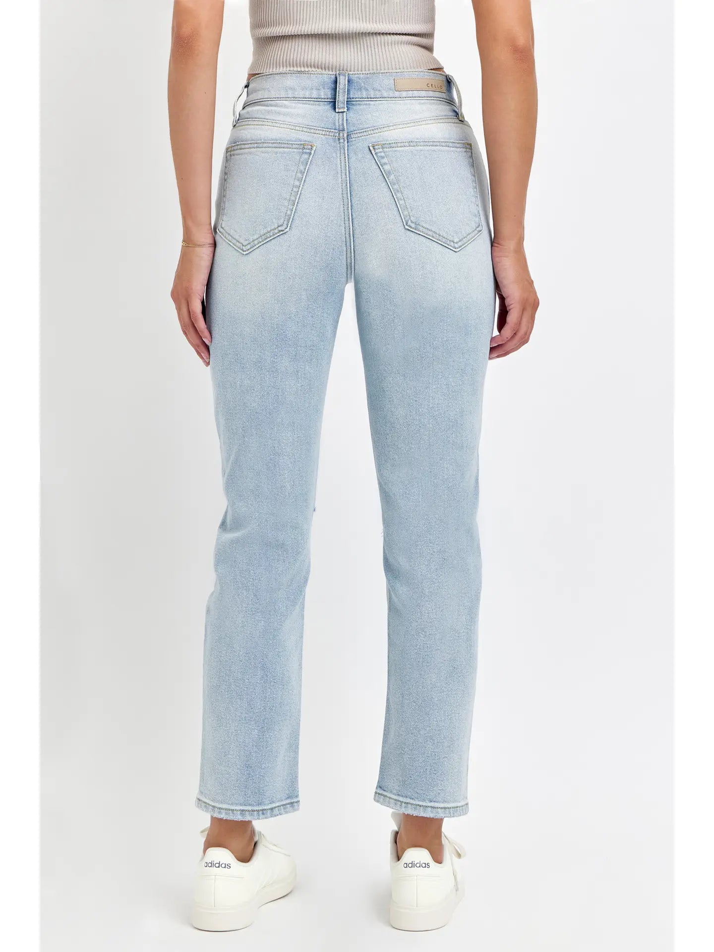 Cello High Rise Straight Light Wash Jeans