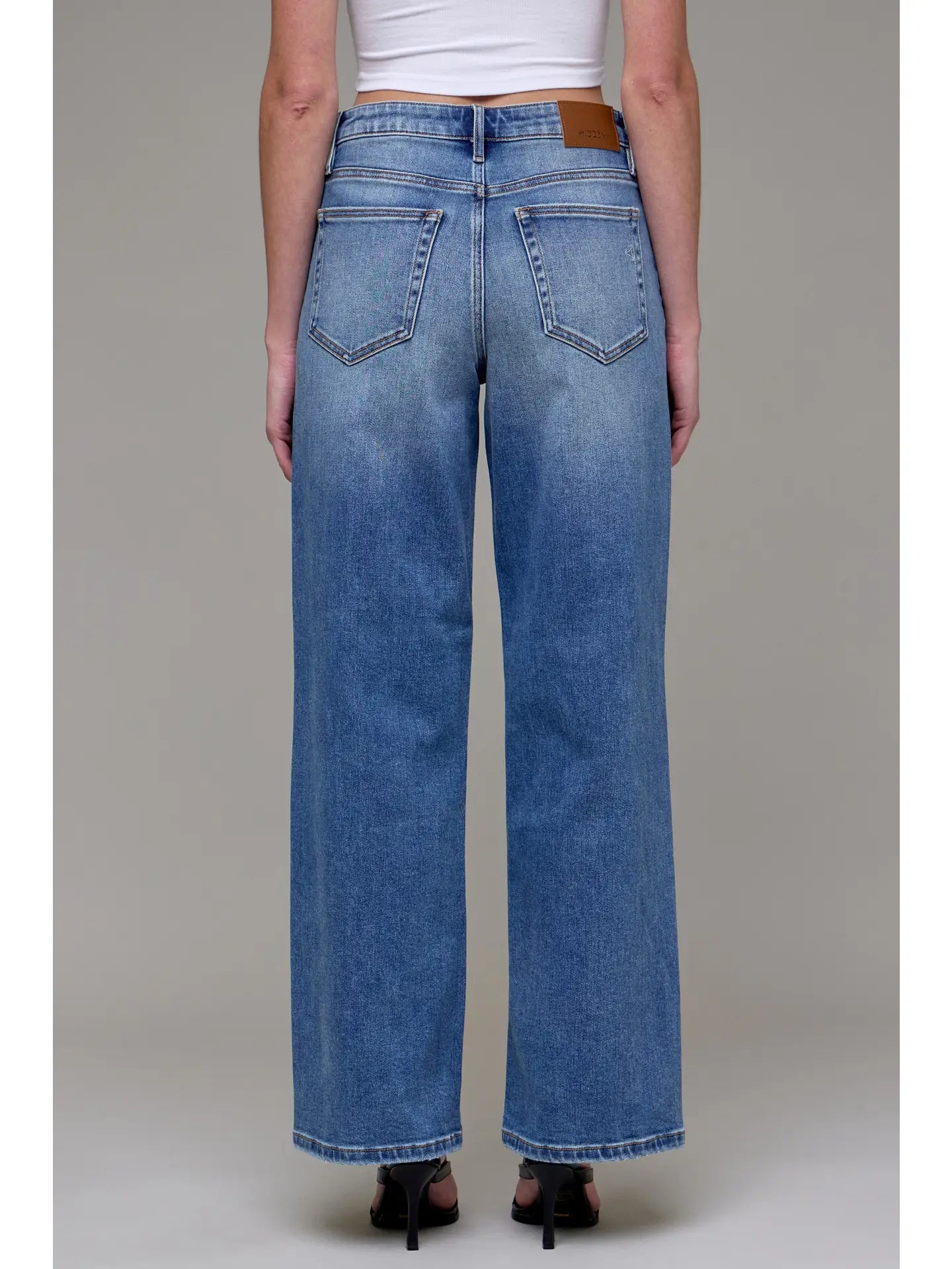 Hidden High Waist Medium Blue Dad Jeans