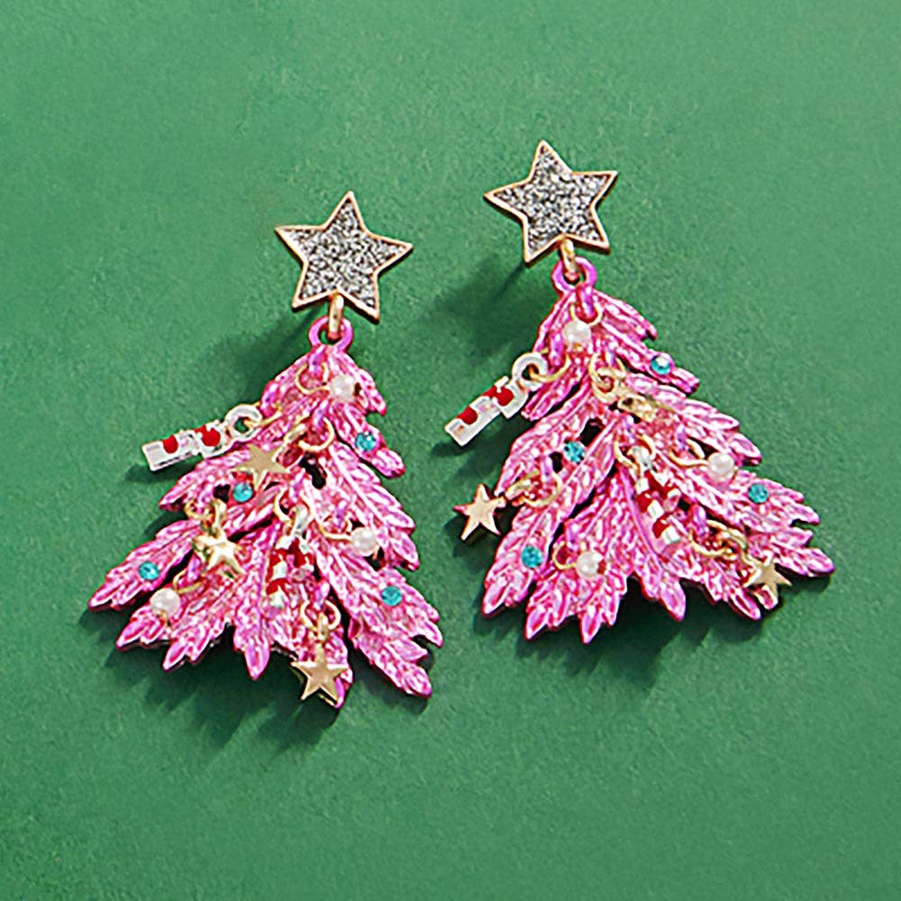 Christmas Tree Dangle Earrings