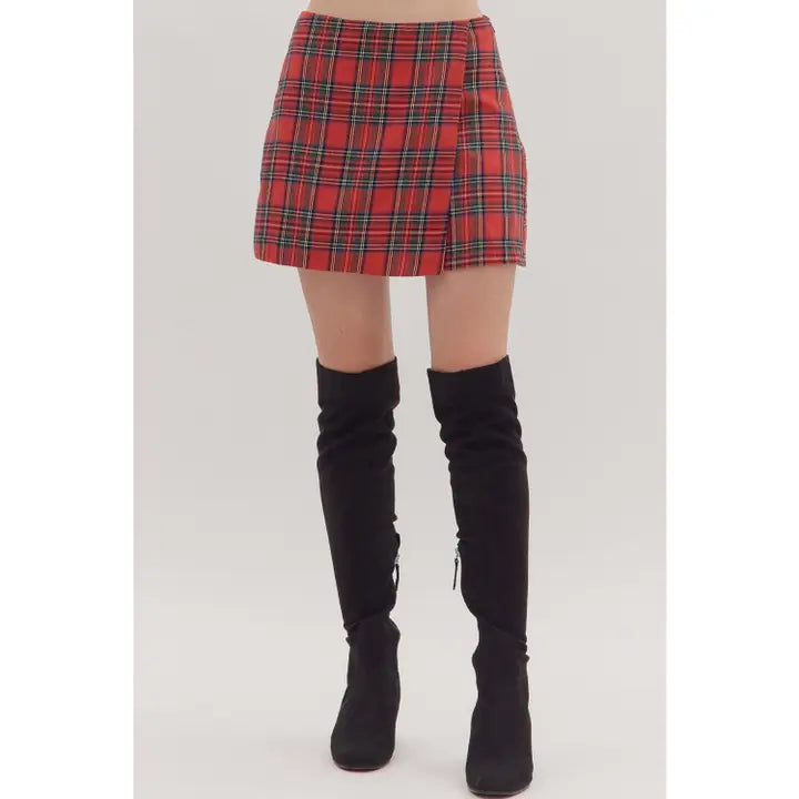 Christmas Plaid Skort
