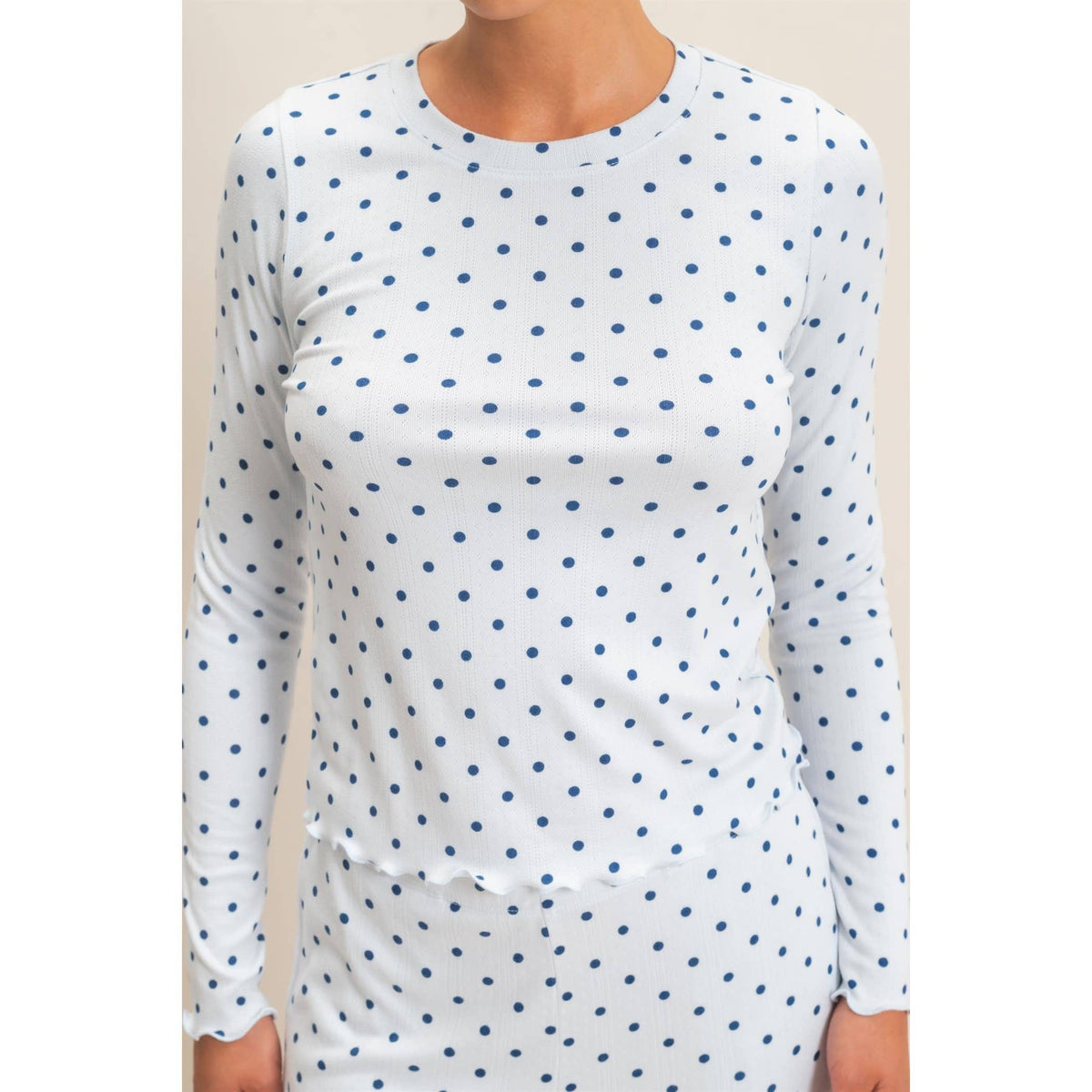 Polka Dot Long Sleeve Top & Pants Set