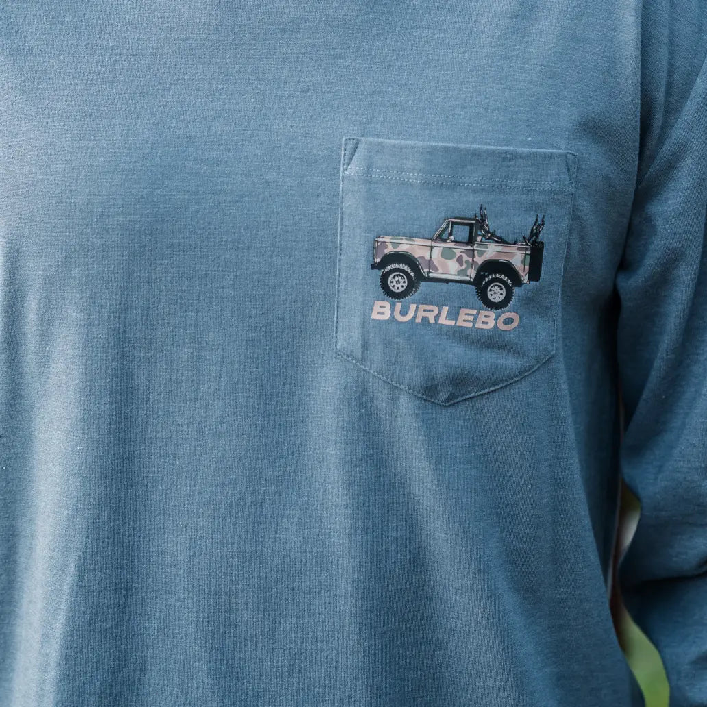 Burlebo Loaded Down Bronco Long Sleeve - Heather Blue Jean