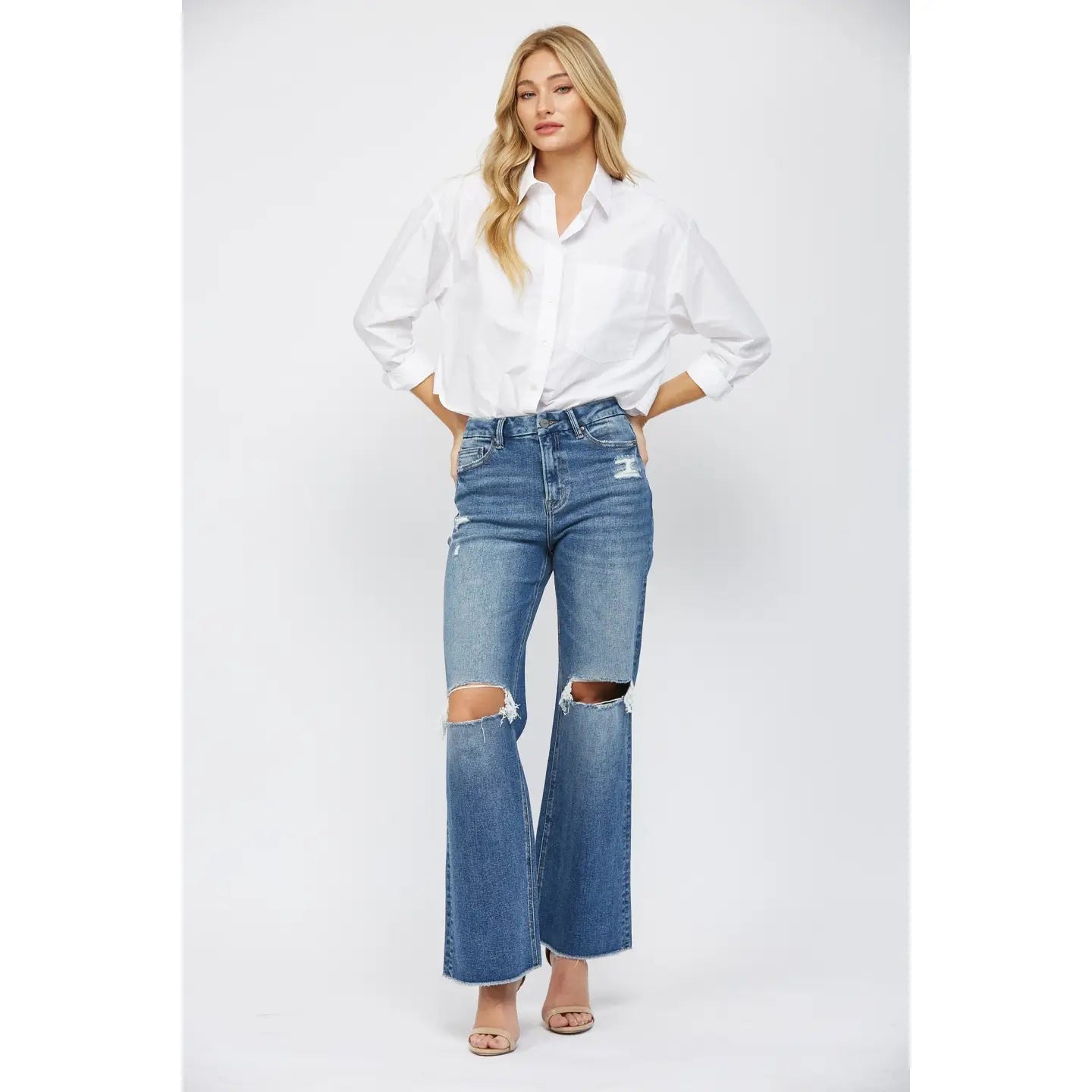 Mica Super High Wide Leg Dark Wash Jean