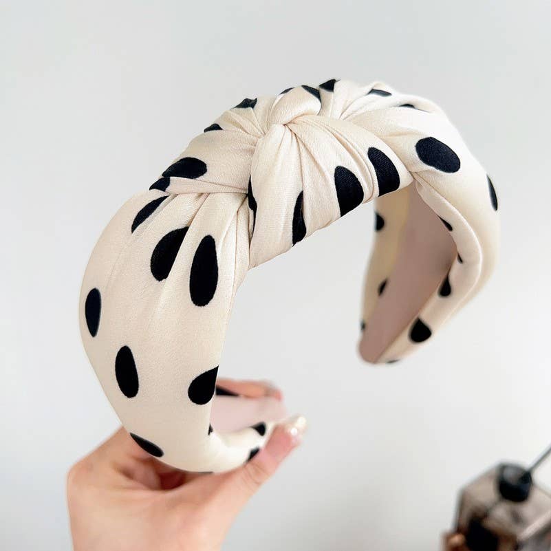 Soft Knotted Polka Dot Headband (2 Color Options)