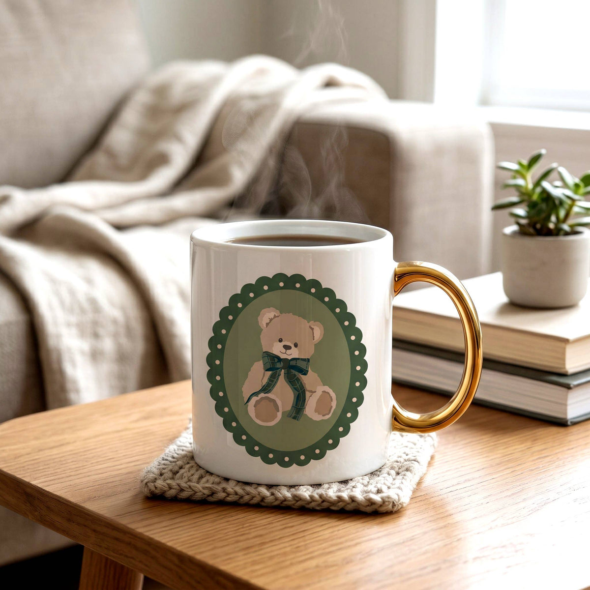 11 oz Cozy Cute Ceramic Mug-Teddy Bear Theo