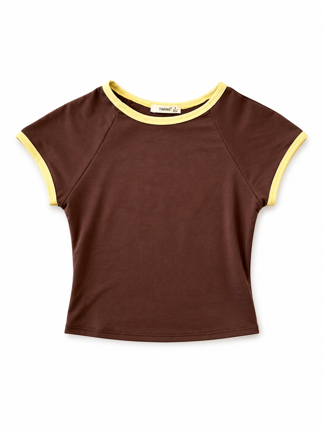 Brown & Yellow Contrast Trim Tee