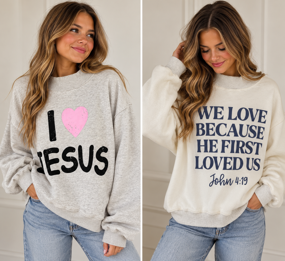 I Love Jesus Mock-Neck Sweatshirt