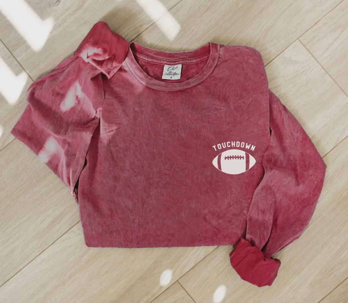 Mineral Wash Football Long Sleeve Tee