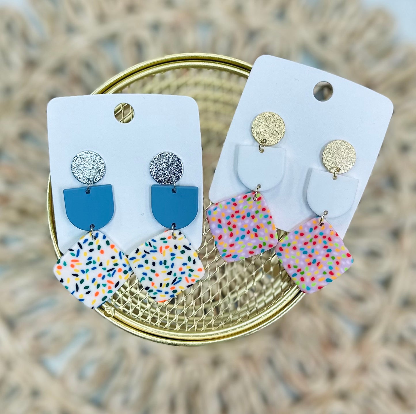 Confetti Drop Clay Earrings