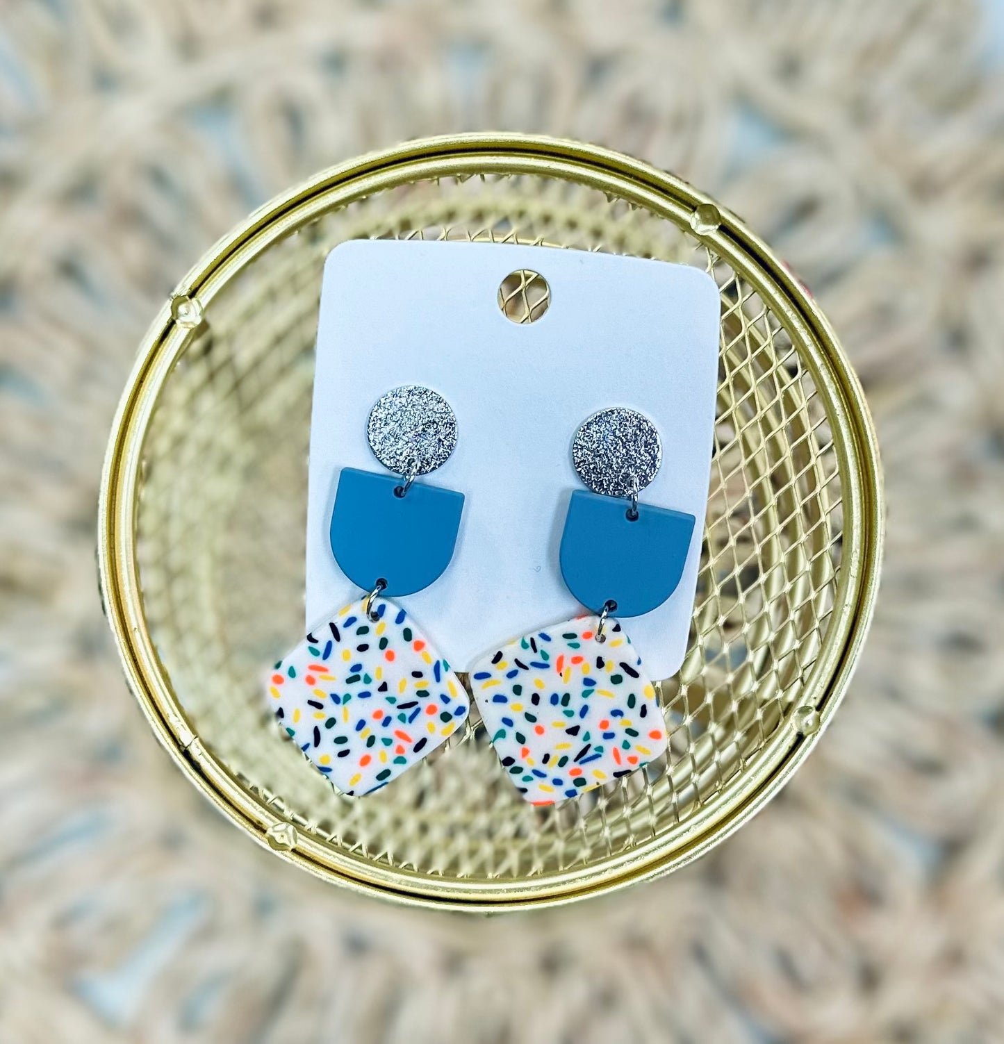 Confetti Drop Clay Earrings
