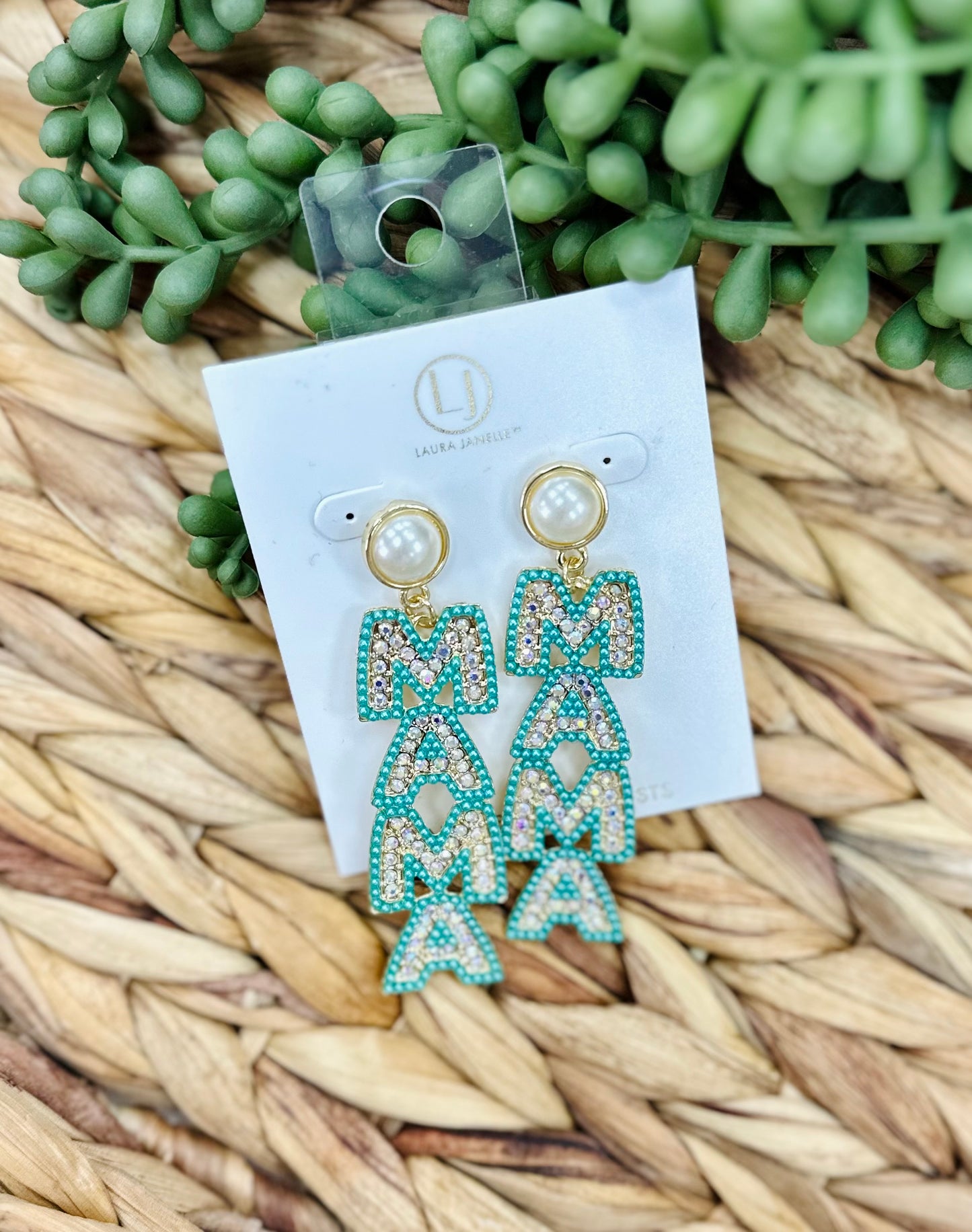 Laura Janelle Pearl Mama Dangle Earrings