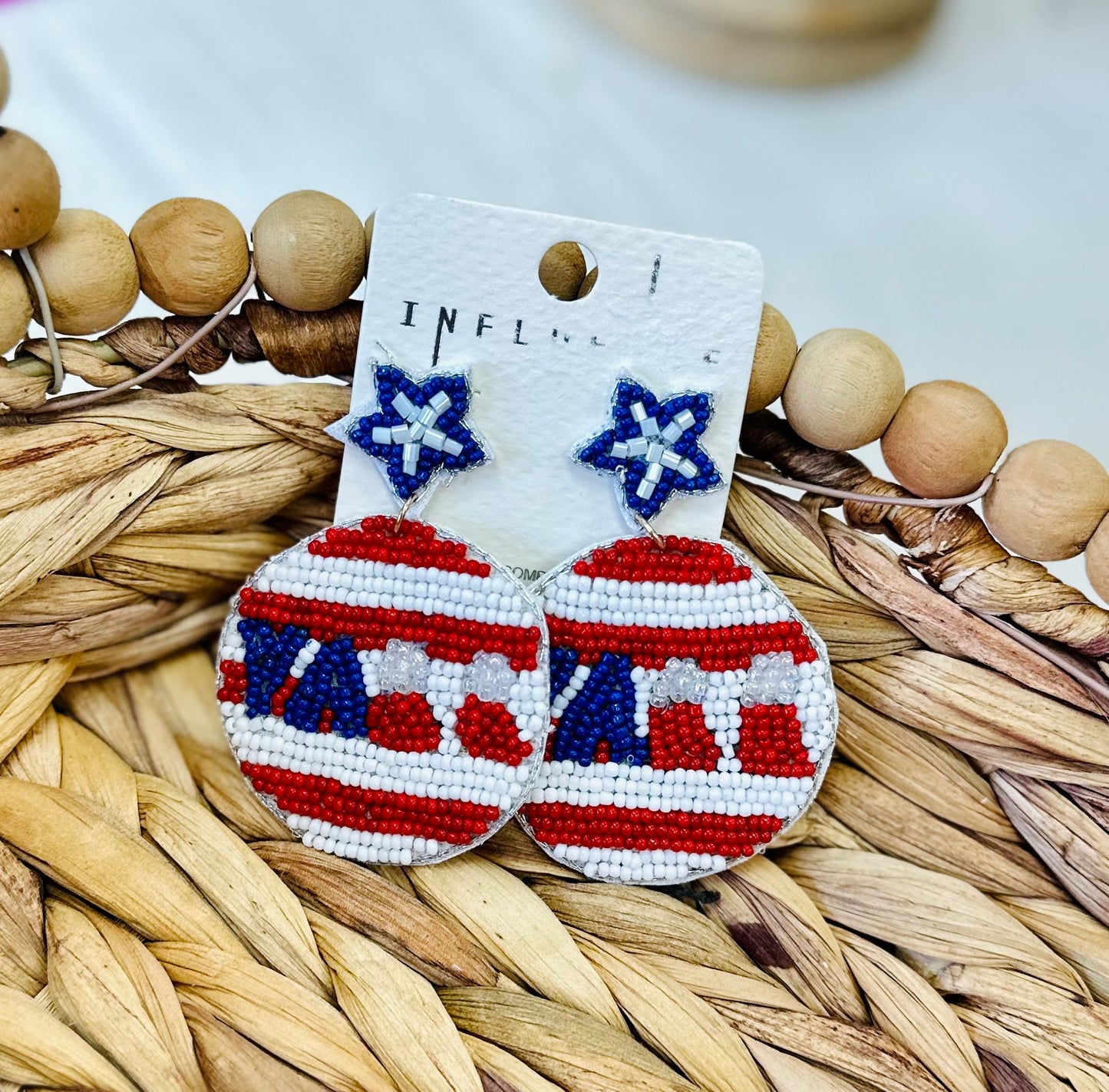 Patriotic Beaded Earrings