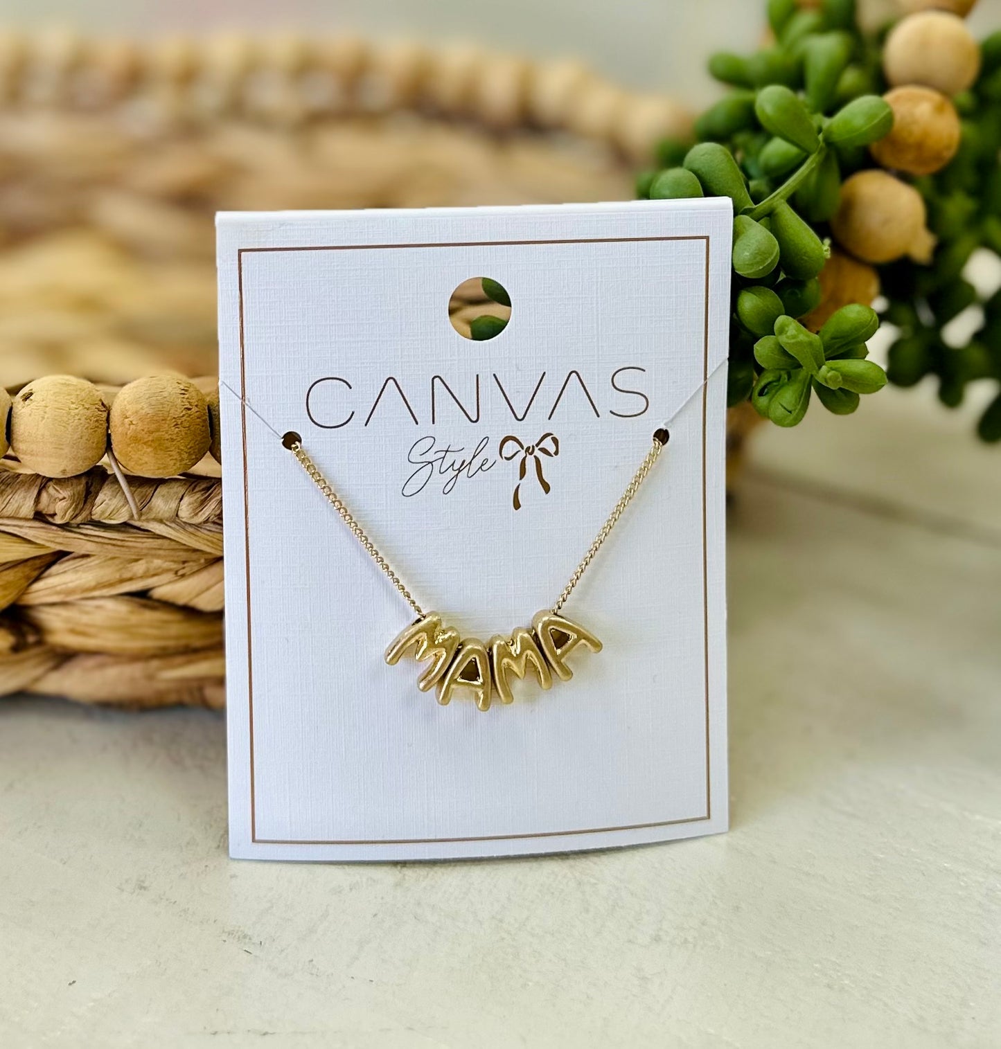 Canvas Style Bubble Letter Necklace