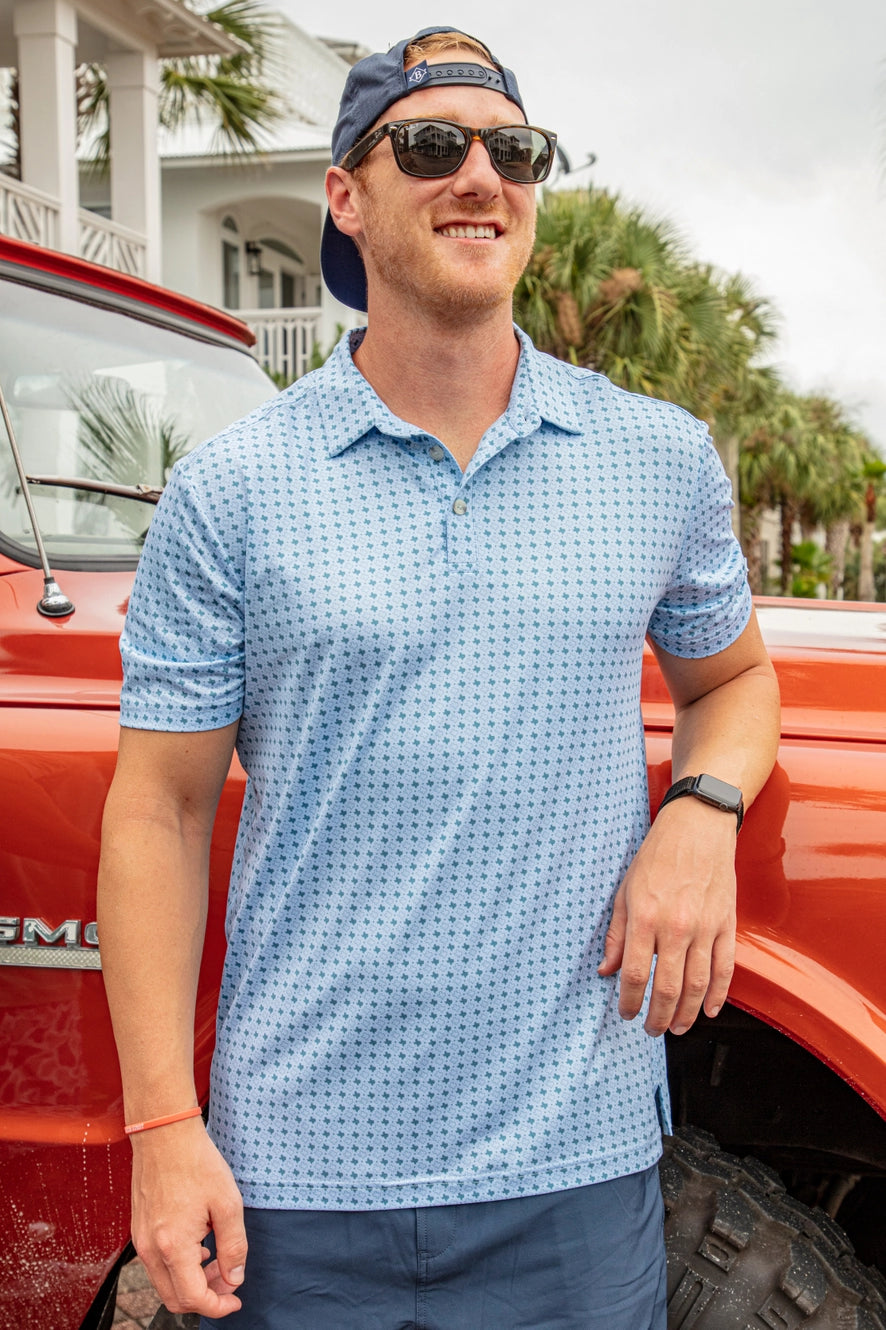 Burlebo- Performance Polo Texas Light Blue