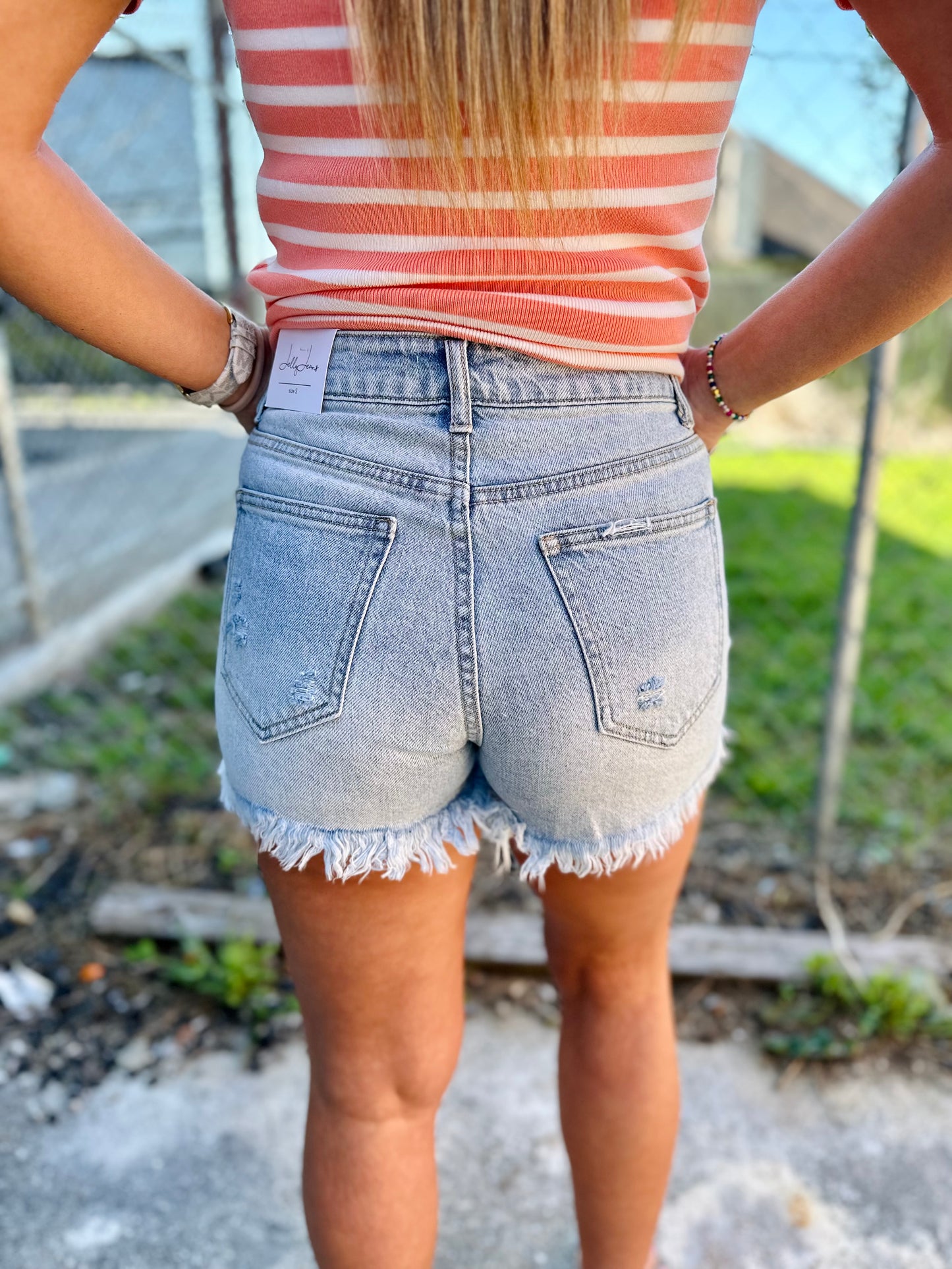 Jelly Jeans High Rise Frayed Shorts