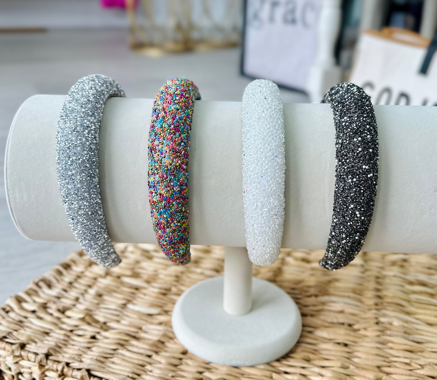Rice Bead Sparkly Headbands