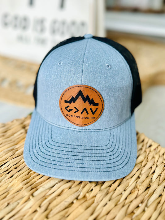 God is Greater-Leatherette Patch Hat