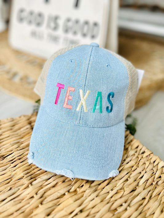 Texas Denim Trucker Hat