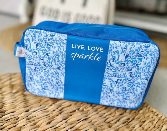 Live Love Sparkle Cosmetic Bag