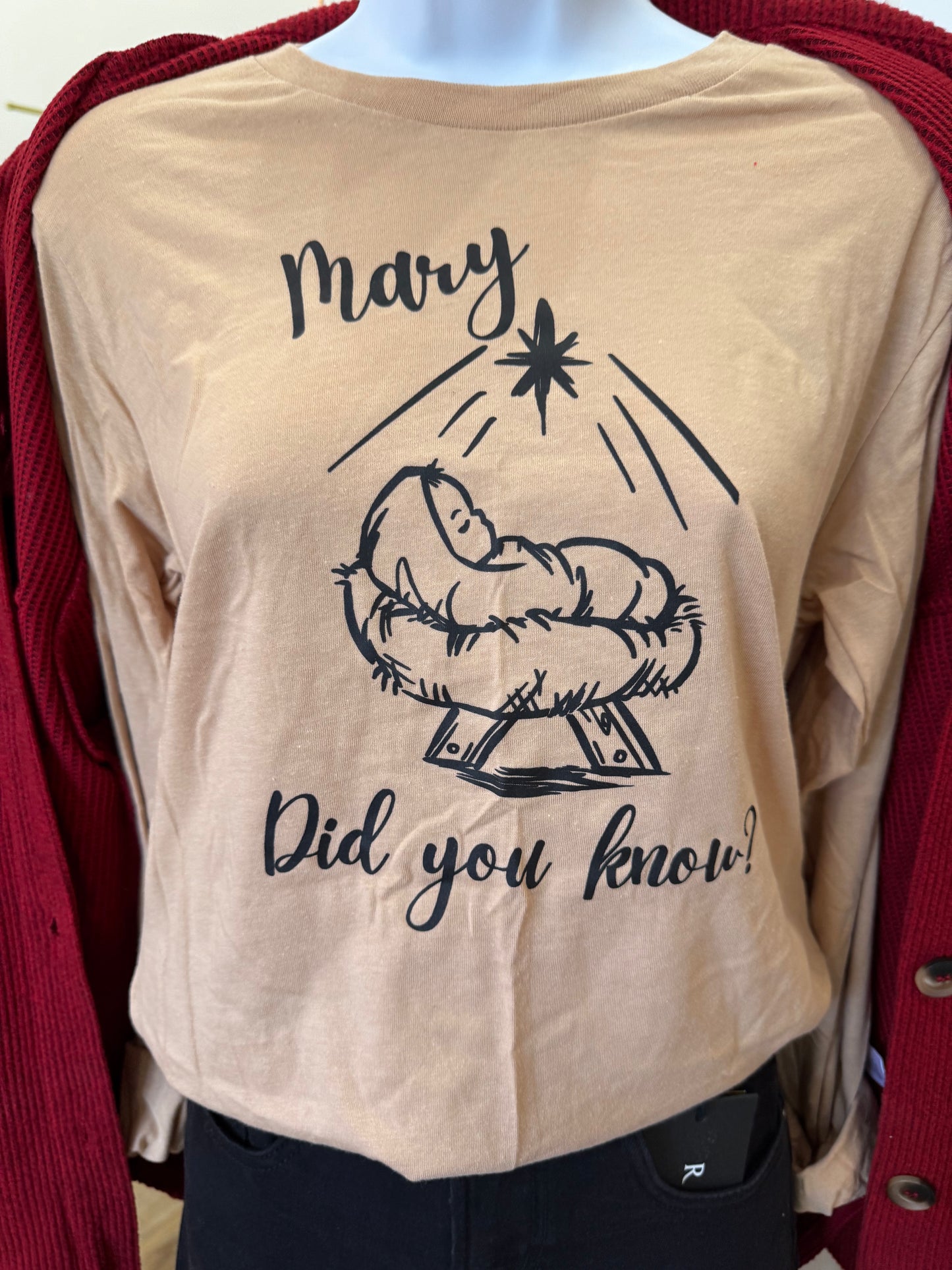 Mary Did You Know-Tan Longsleeve