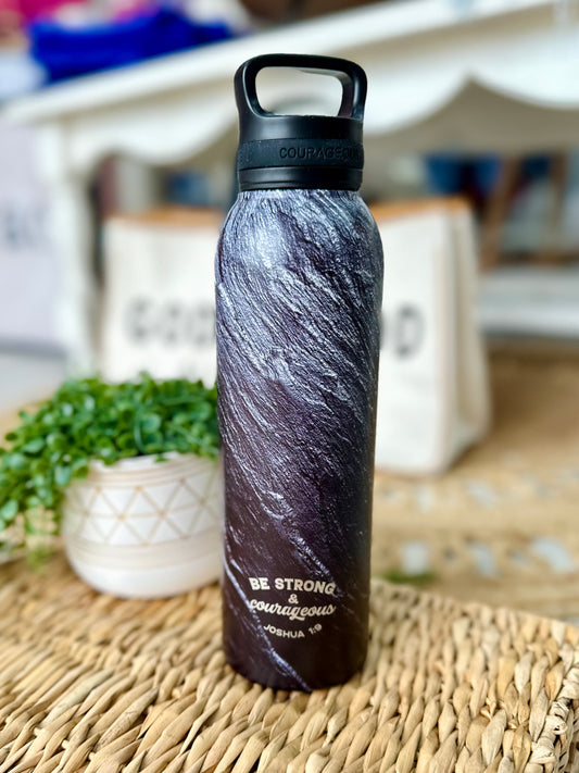 Stainless Steel Water Bottle-Strong & Courageous