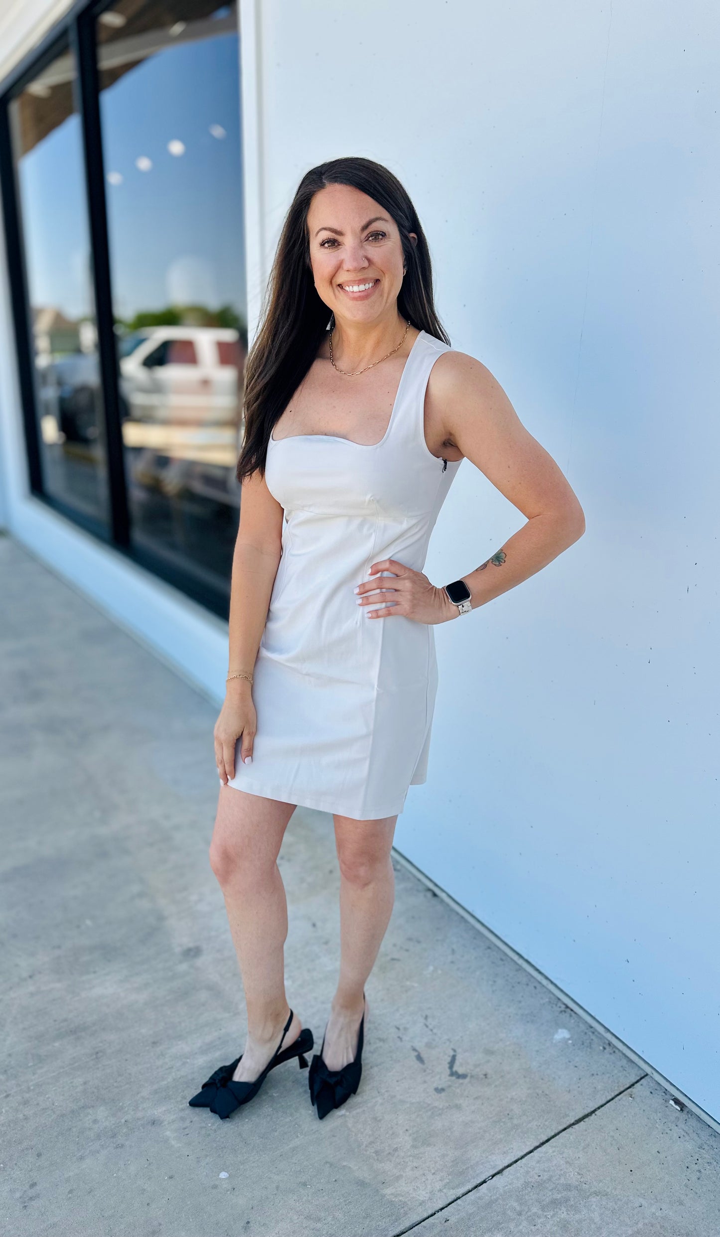 7 Diamonds Infinity Square Neck Dress