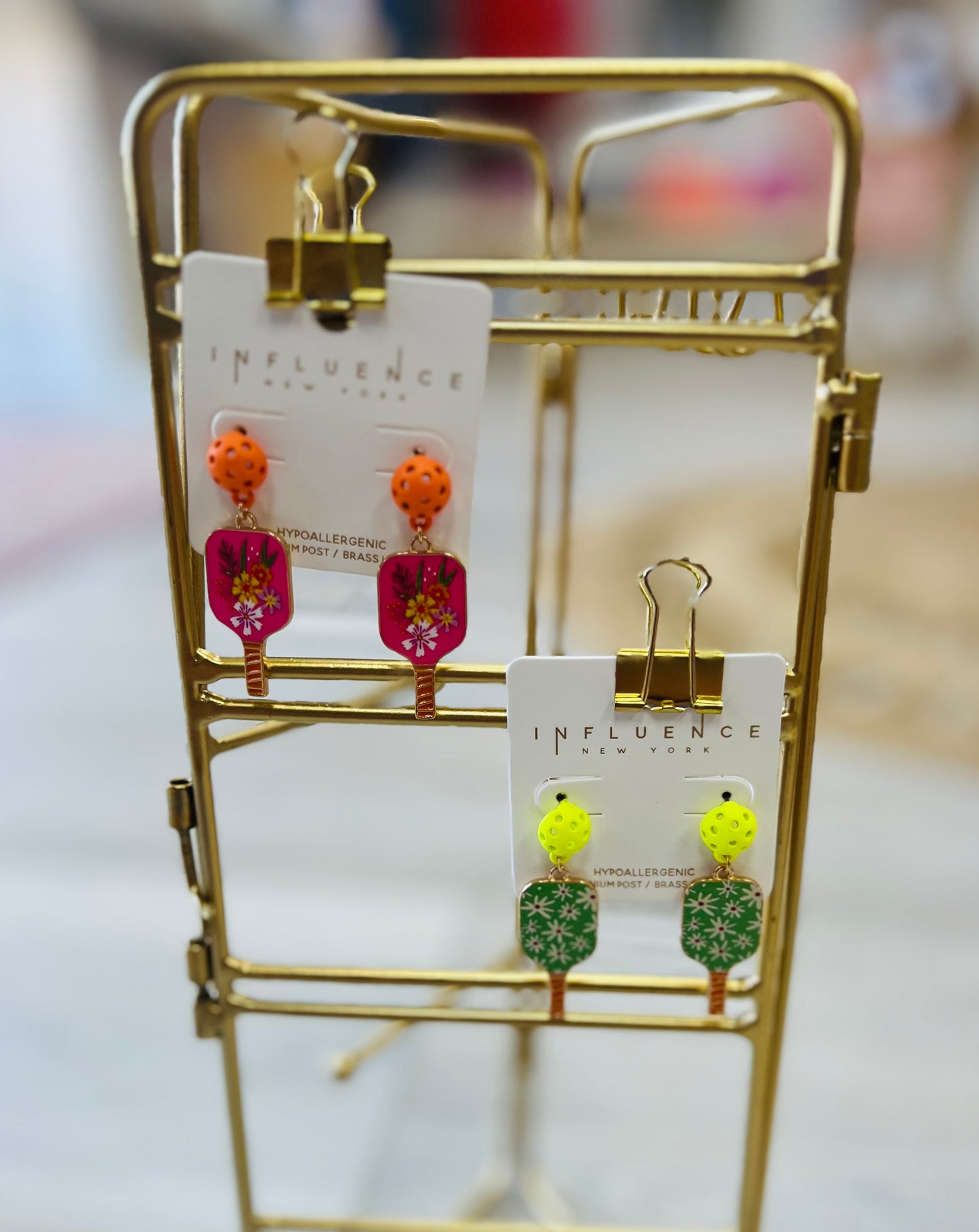 Flower Pickleball Pad Drop Earrings