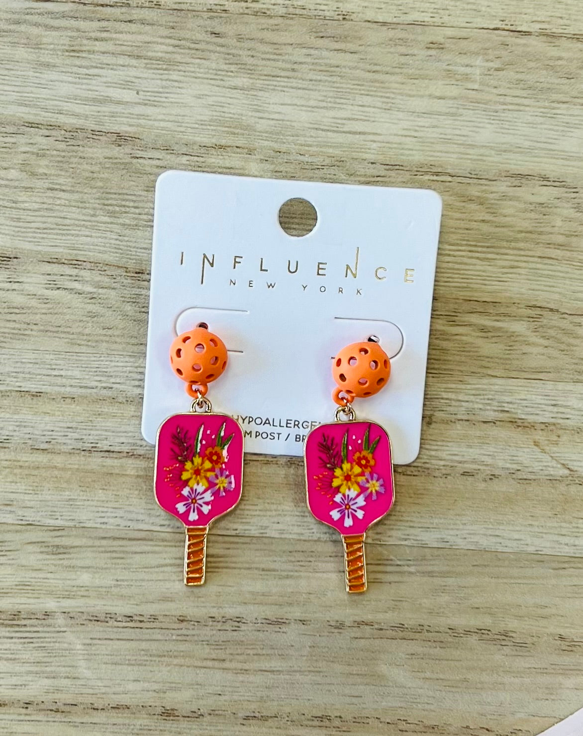 Flower Pickleball Pad Drop Earrings